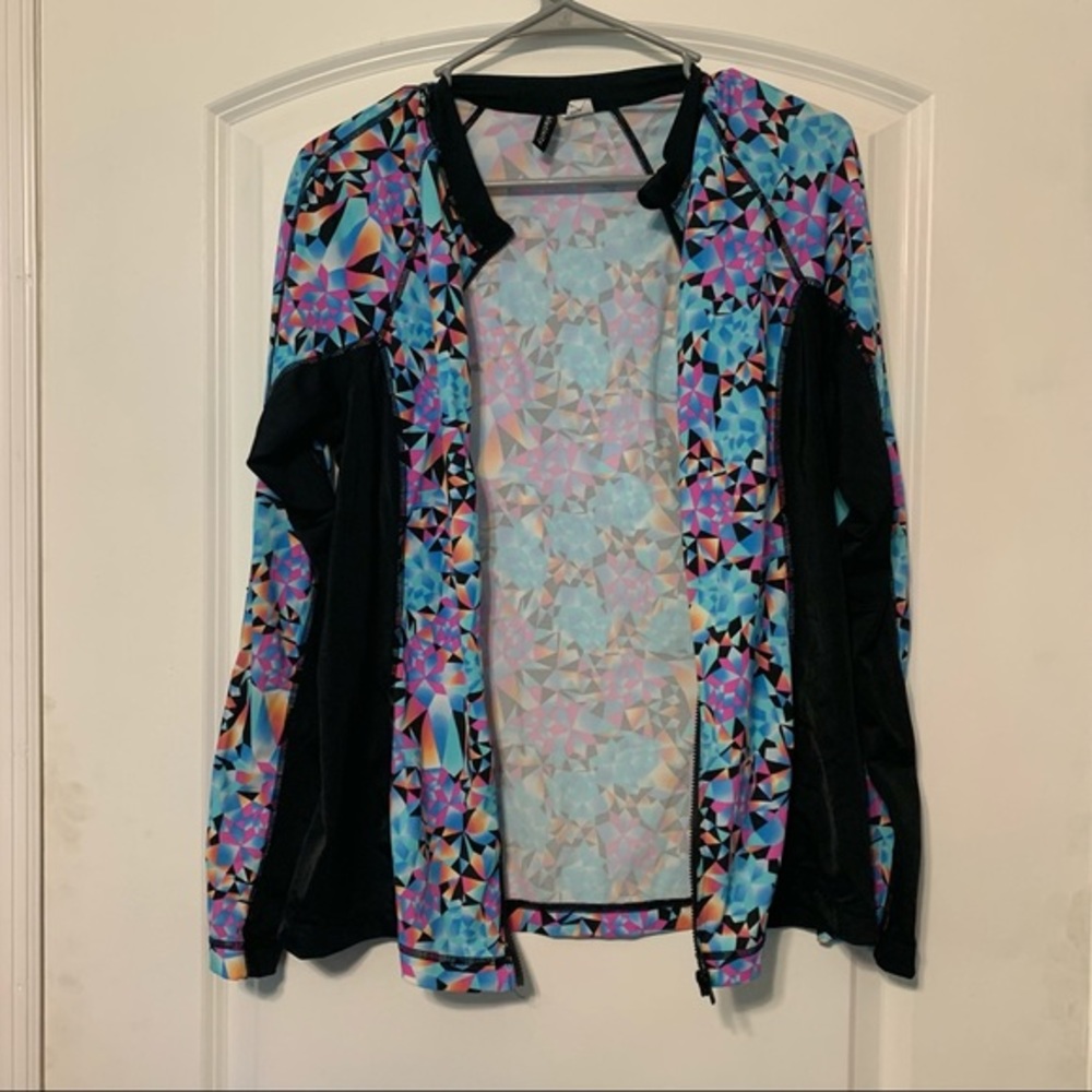 Relativity Athletic Patterned Zip Up Jacket - image 2